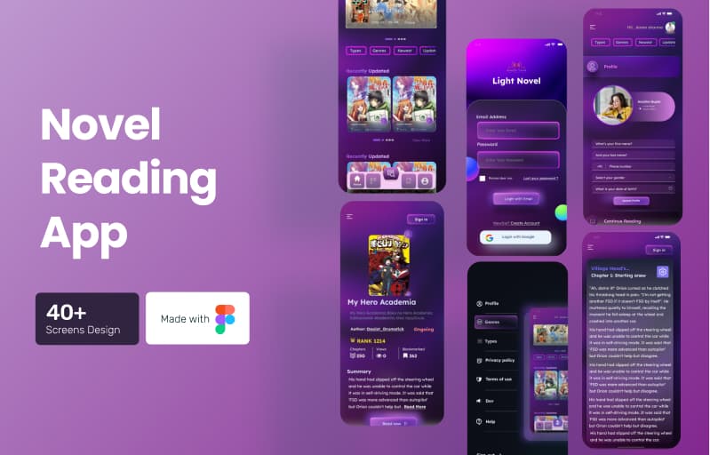 Novel Ui 40 + Screens